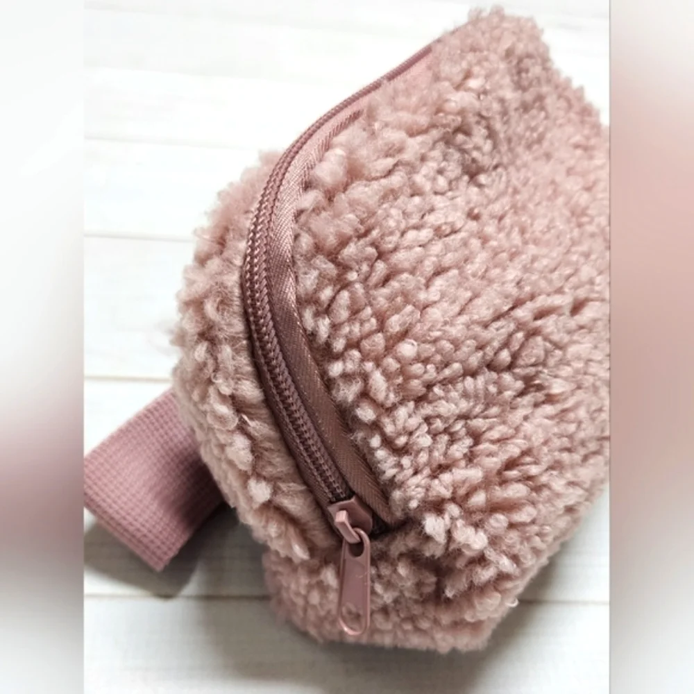 Pink Sherpa Fuzzy Belt Bag - New Without Tags